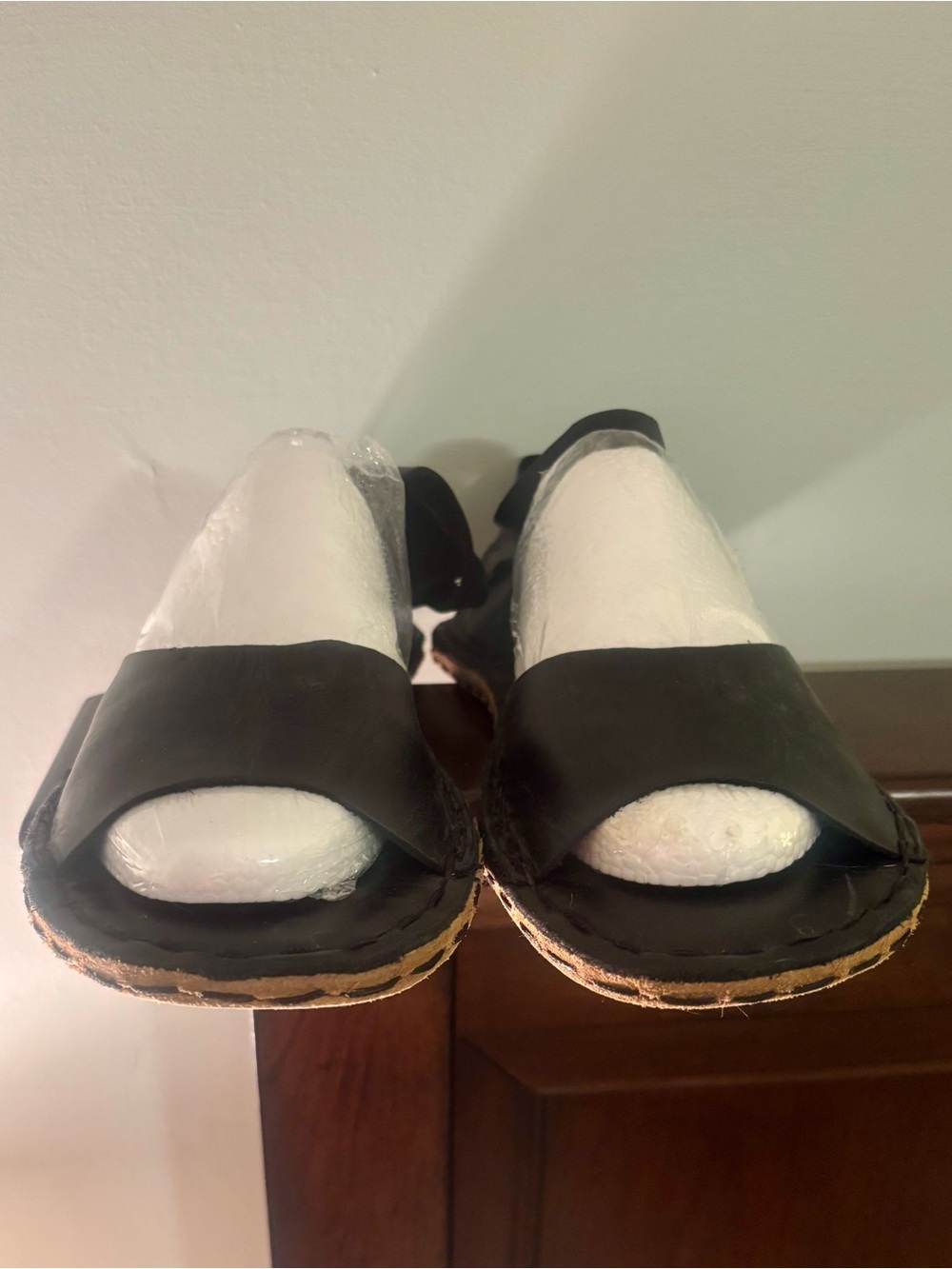 Grounding Shuhe Barefoot Black Slingback Sandals - Picture 2 of 7